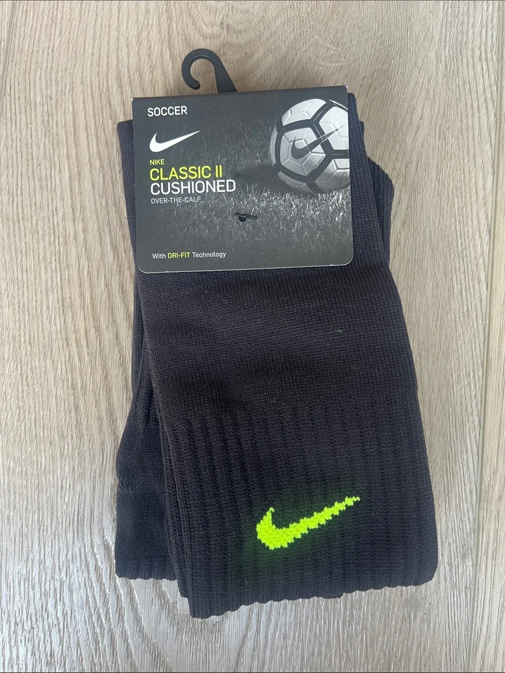 Nike Black Over-the-Calf Soccer Socks with Volt Swoosh